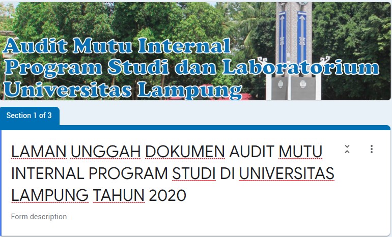 Form Audit Mutu Internal Program Studi Dan Laboratorium Universitas Lampung Lp3m Unila